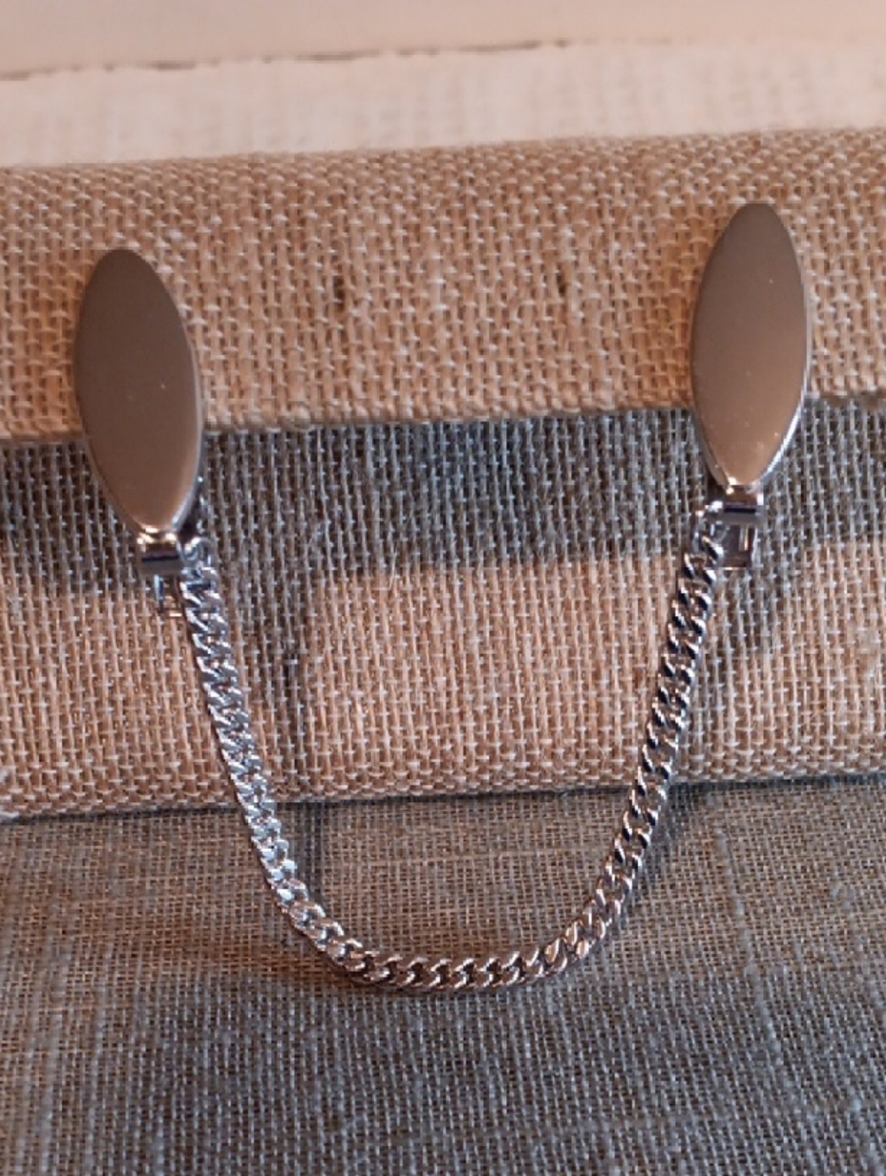 Anson Silver Tone Chain Sweater Guard Clip Vintage - Picture 2 of 8